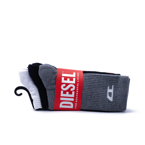 Diesel Ray 3 Pack Sock - 'Black/White'
