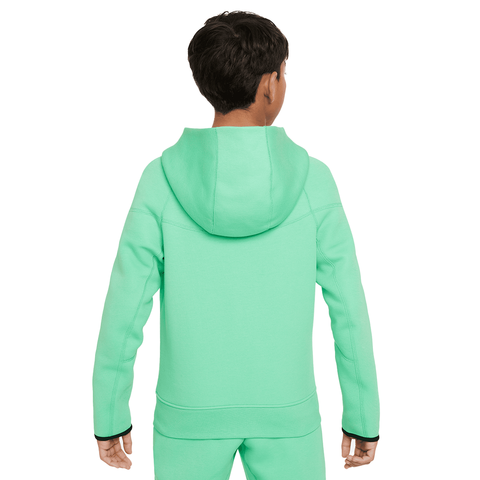 Kids Nike Tech Fleece Zip Hoodie - 'Spring Green/Black'