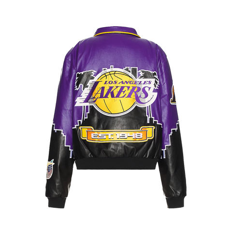 Jeff Hamilton NBA Lakers Leather Jacket - 'Purple/Black'