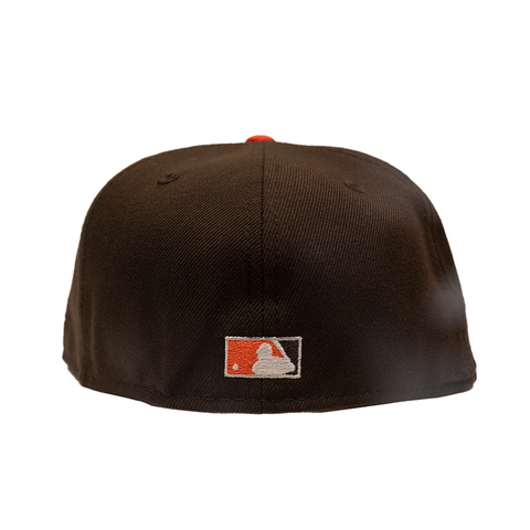 New Era 5950 Cleveland Indians Fitted Hat - 'Walnut/Orange'