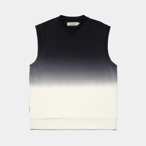 Taikan Fleece Vest - 'Dip Dye Black/Cream'