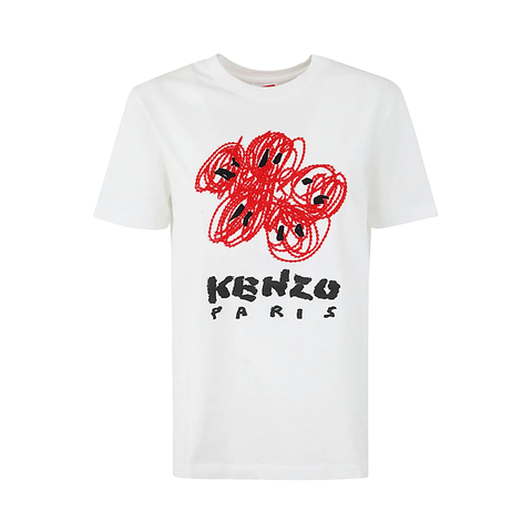 Kenzo Drawn Varsity' T-Shirt - 'Off-White'