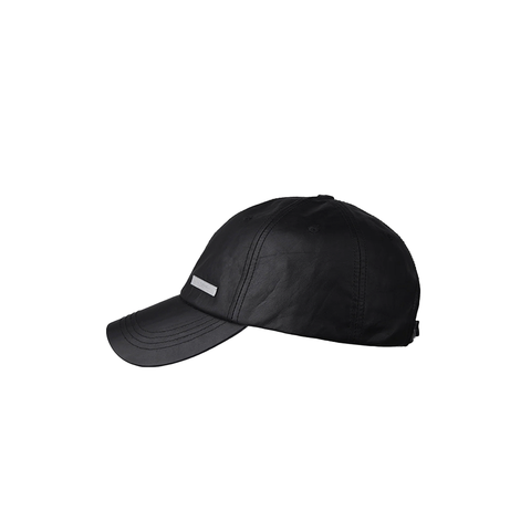 C2H4 Crease Leather Strapback Hat - 'Black'