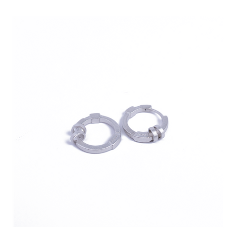 C2H4 Stereoscopic Earrings - 'Silver'