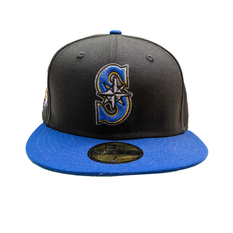 New Era 5950 Seattle Mariners Fitted Hat - 'Black/Royal Blue'
