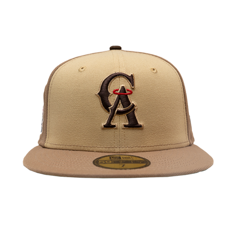 New Era 5950 Los Angeles Angels Fitted Hat - 'Vegas Khaki/Walnut'