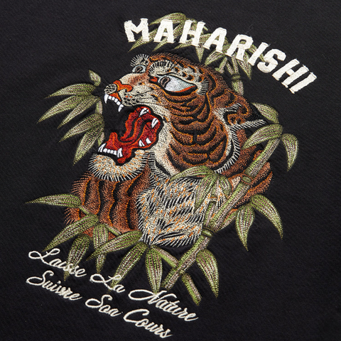 Maharishi Tiger Embroidered Crew - 'Black'