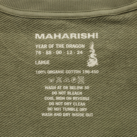 Maharishi Tiger Embroidered Crew - 'Olive'