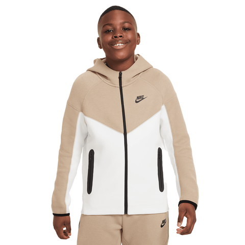 Kids Nike Tech Zip Hoodie - 'Summit White/Khaki'