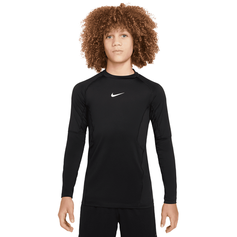 Kids Nike Pro L/S Tee - 'Black/White'