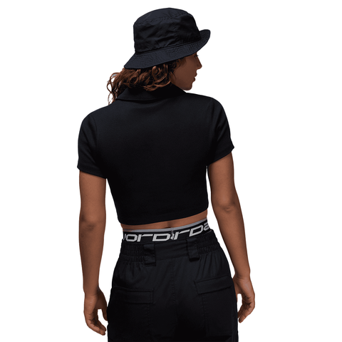 WMNS Air Jordan Short Sleeve Knit Top - 'Black'