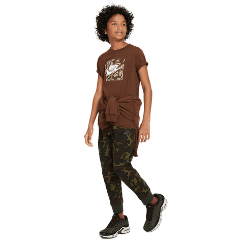 Kids Nike Tech Fleece Jogger - 'Black/Sequoia'