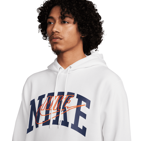 Nike Club Fleece Hoodie - 'White/Safety Orange'