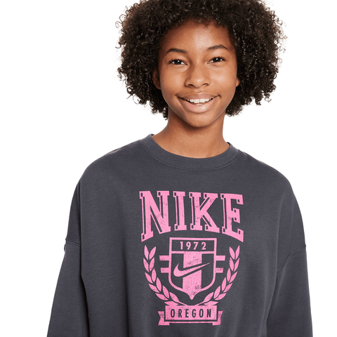 Kids Nike Trend Fleece Crew - 'Anthracite'