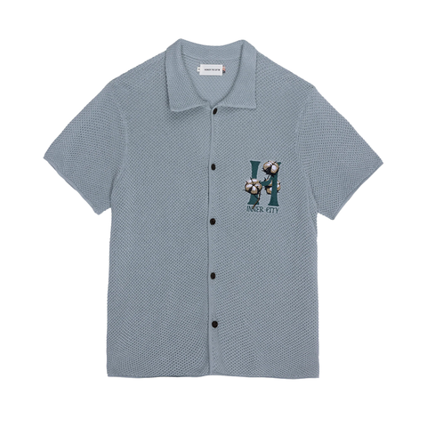 Honor Knit Button Up Shirt - 'Slate'