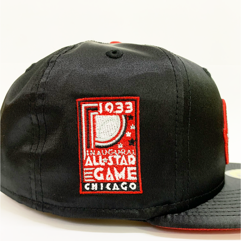 New Era 5950 Chicago Cubs Fitted Hat - 'Black Satin'