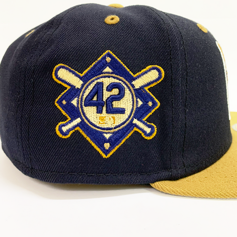 New Era 5950 Brooklyn Dodgers Fitted Hat - 'Navy/Wheat'