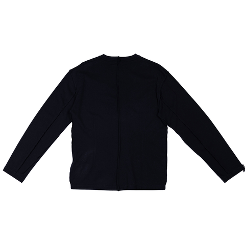 C2H4 Inside Out Raw Edge L/S Tee - 'Black'