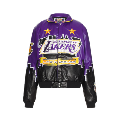 Jeff Hamilton NBA Lakers Leather Jacket - 'Purple/Black'