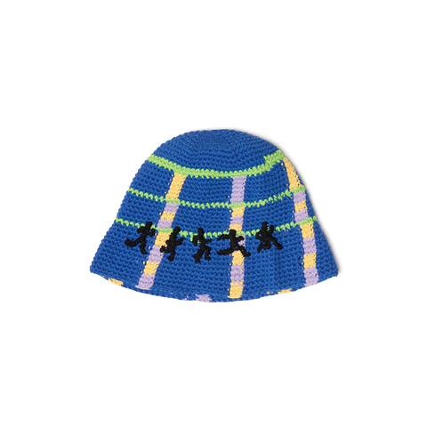 Kidsuper Running Man Crochet Hat - 'Blue'