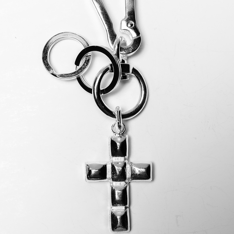 Martine Ali Dimitra Cross Keychain - 'Brass/Silver'
