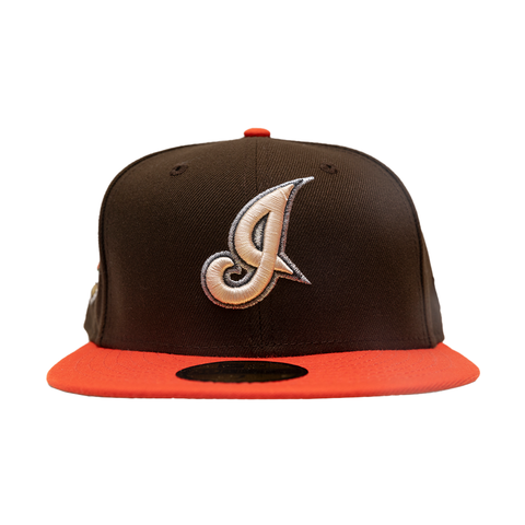 New Era 5950 Cleveland Indians Fitted Hat - 'Walnut/Orange