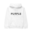 Purple French Terry Hoodie - 'Brilliant White'