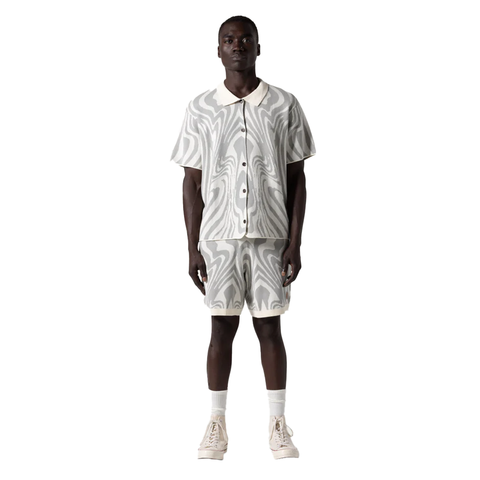 Honor The Gift Dazed Button Up Shirt - 'Bone'