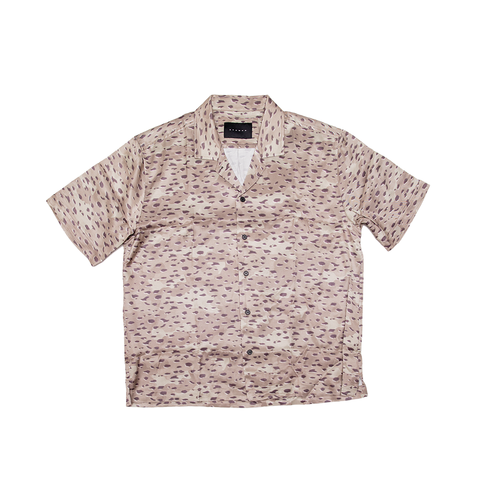 Stampd Printed Camp Collar Buttondown Shirt - 'Camo Leopard'