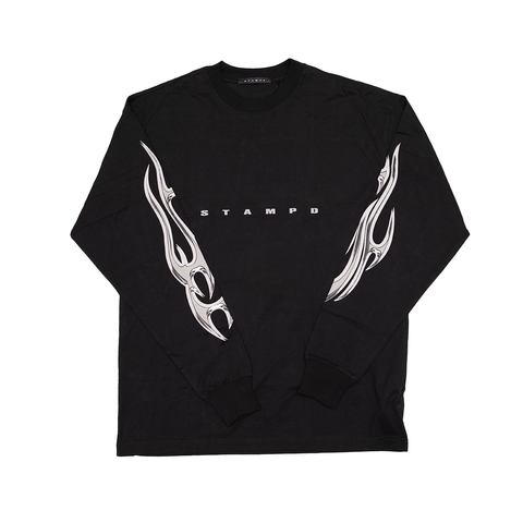 Stampd Chrome Flame L/S Relaxed Tee - 'Black'