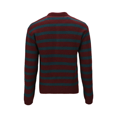 Andersson Bell Stripe Polo Sweater - 'Wine/Green Wing'