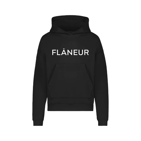 Flaneur Printed Logo Hoodie - 'Black'