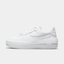 Full side profile of the WMNS Nike Air Force 1 Platform in its iconic white design.