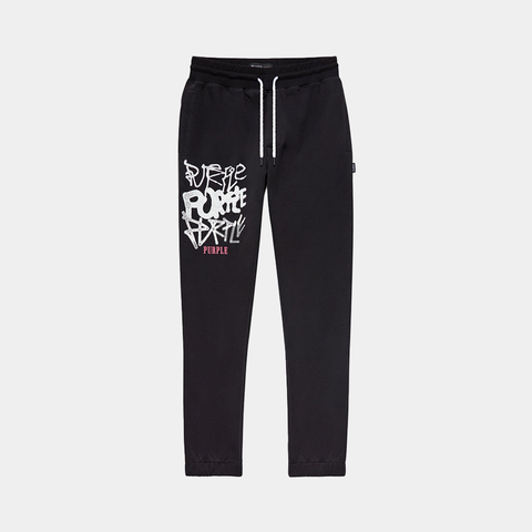 Purple French Terry Jogger Distorted - 'Black Beauty'